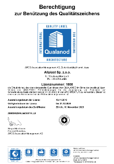 Aliplast Certyfikat Qualanod GE