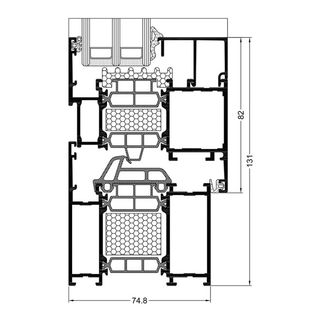 Przekrój przez okno SPi+
