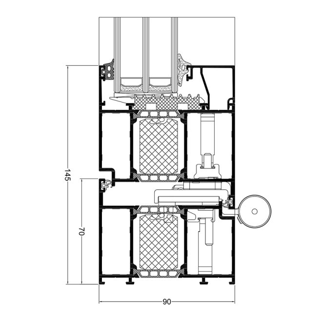 Przekrój przez drzwi STAR