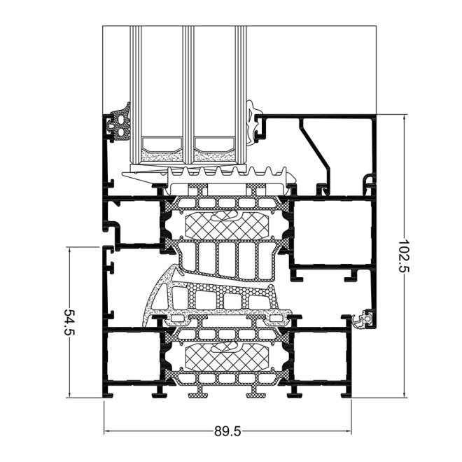 Przekrój przez okno STAR