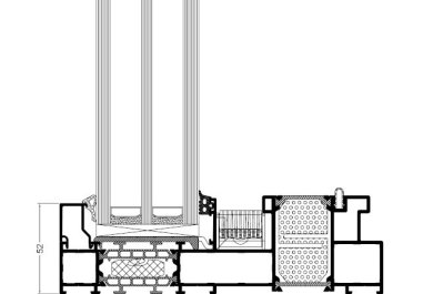 przekrój przez ościeżnicę UG Thermo Monorail (UG9613)