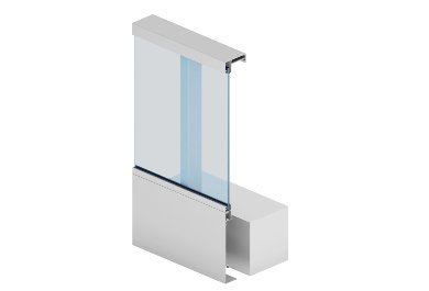 balustrada RAILING w wypełnieniem szklanym wyposażona w blendę 